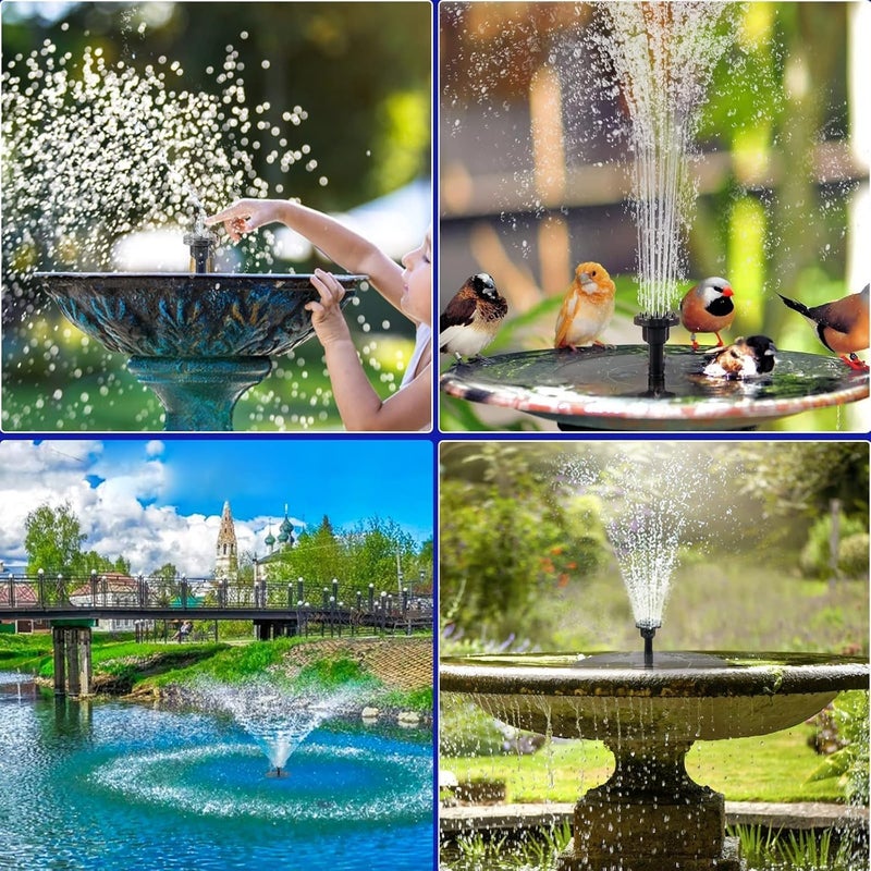 JimysCo Solar Bird Bath Fountain Pump, 2025 Upgrade 2.5W Solar Fountain with 6 Nozzle, Standing Floating Powered Water Pump for Bird Bath, Garden, Pond, Pool, Outdoor - Image 2
